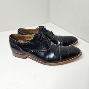 Grenson Matthew Black High Shine Brogue Oxfords  Men's Shoes 11 Brown Leather